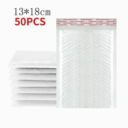 10-50Pcs Bubble Envelopes White Foam Shipping Bags Poly Bubble Mailers Pad Self Seal Packing Bags for Magazine 11cm 15cm 23cm