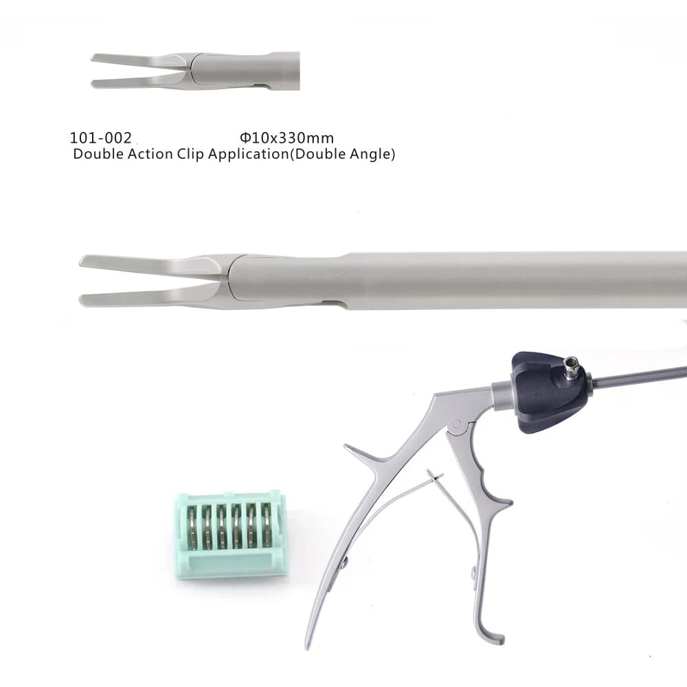 Laparoscopic Titanium Clip Applier Single Action Surgical Forceps with Ligation Clips, 5mm/10mm Hemostatic Clamping Instrument