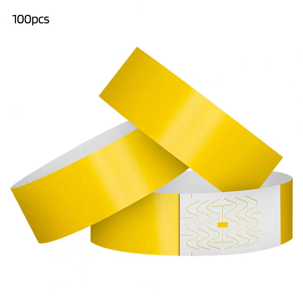 100Pcs Synthetic Paper Wristbands Disposable Waterproof Wrist Strap Event Identification Bracelets Removable Wristband Tape