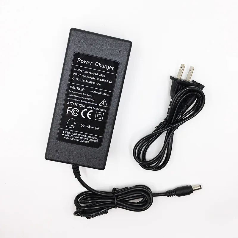 42V 54.6V 2A Battery Power Adapters For Lithium Battery Pack AC100-240V 36V 48V 2A Lithium Battery Charger 5 Plugs EU / US Plug