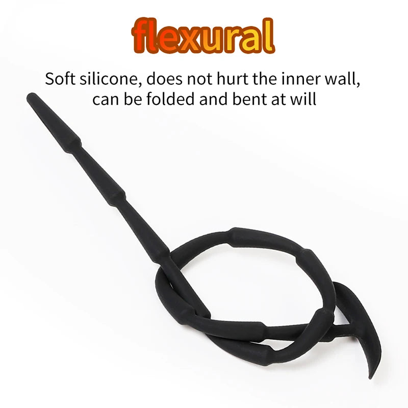 Male Long Urethral Plug Multi Purpose Urethral Tube Silicone Stepwise Horse Eye Urethral Rod Urethral Stimulate Expander Sex Toy