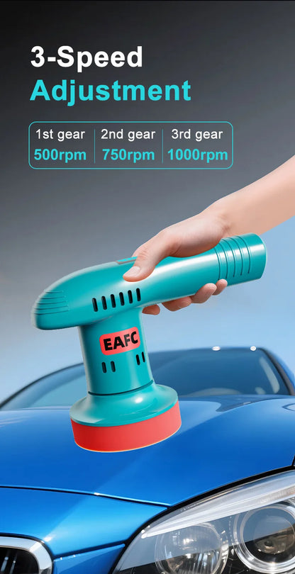 EAFC Car Polisher Handheld Wireless Polisher Car Polishing Waxing Sanding Machine Power Tool for Car Body Cleaning Waxing Repair