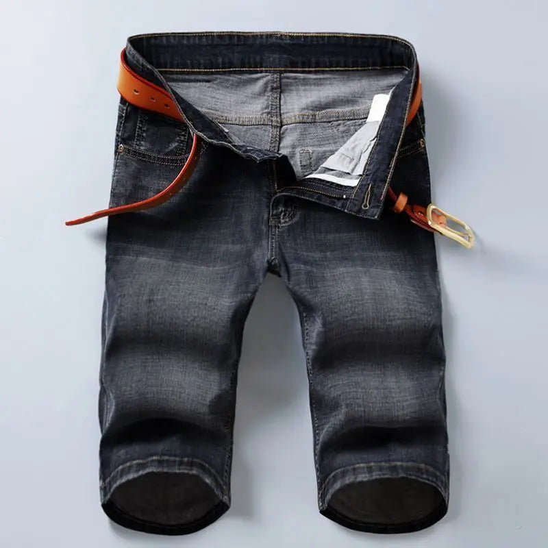 Summer Shorts Jeans Men Denim Pants Stretch Black Fashion Design Men's Jeans Slim Straight Male Short Jeans