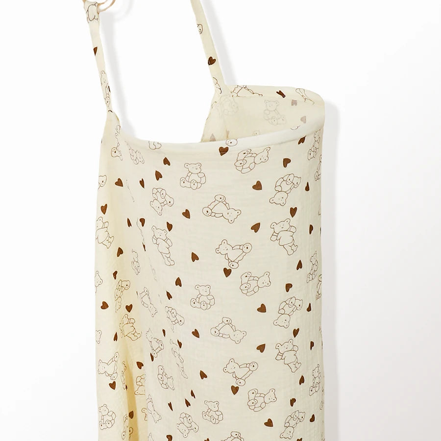 Baby Nursing Cover, Arched Neckline,Soft & Breathable 100% Cotton,Mother's Nursing Apron,Multi-useStroller Cover