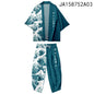 Large Size 5XL 6XL Japanese Kimono Cardigan Pants Set Print Fox Men Women Shirt Tradition Yukata Haori Obi Cosplay Costume