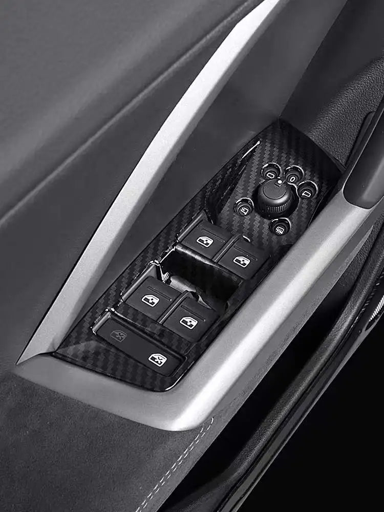 FOR Audi Q3 2019 -2022 Car Carbon fiber style Console Gear Shift Frame Cover Trim Interior accessories  Auto Integral interior