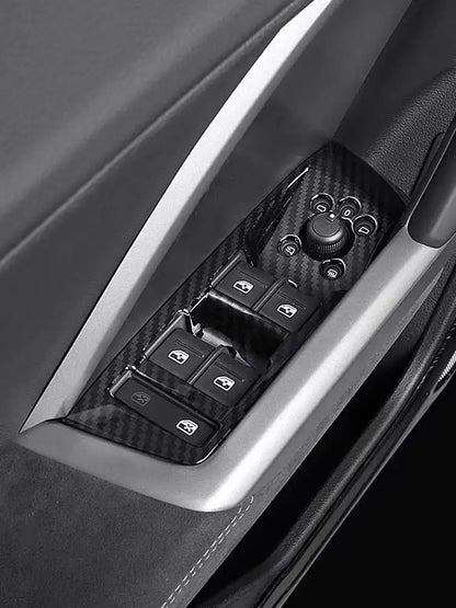 FOR Audi Q3 2019 -2022 Car Carbon fiber style Console Gear Shift Frame Cover Trim Interior accessories  Auto Integral interior