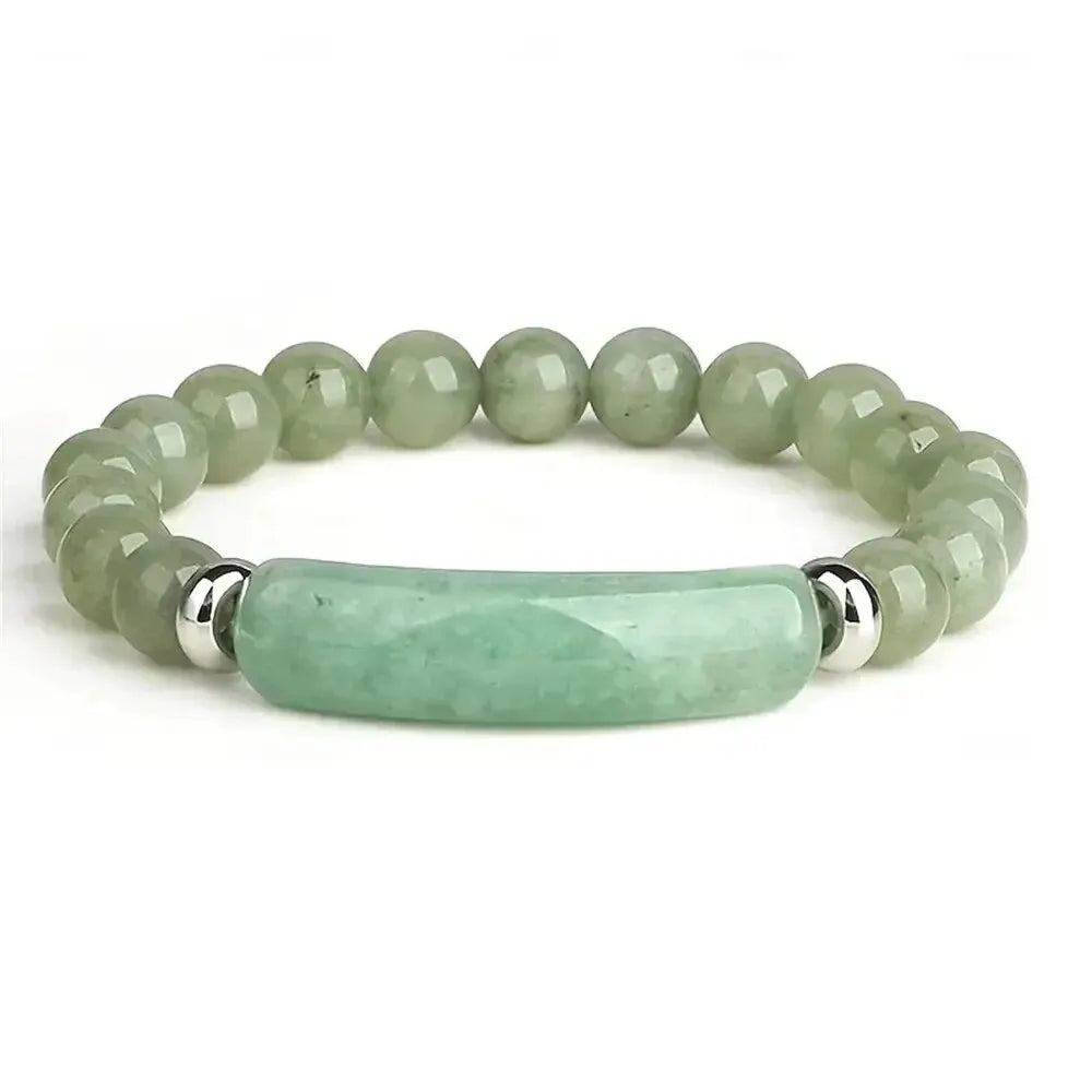 1pc Handmade Stone Bracelet Turquoise  Malachite Gemstone Crystal Rough Bracelet Body Energy Yoga