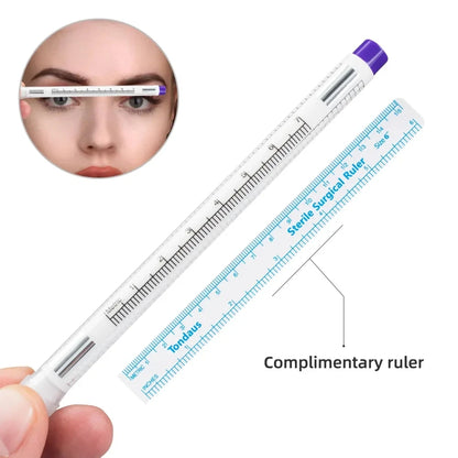 1pc Professional Surgical Sterile Skin Marker Pen Microblading Tattoo Eyebrow Lip Skin Marker Pen Measuring Ruler Set Tool