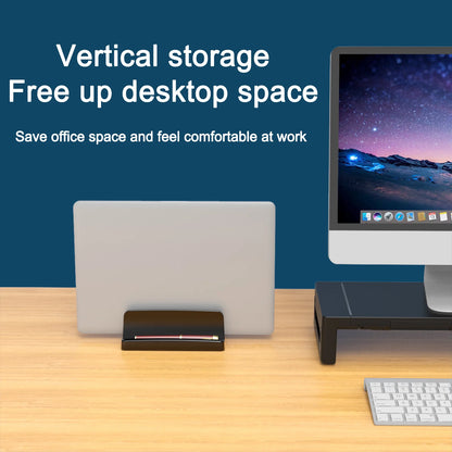 Vertical Laptop Stand, 3 Slots  Desk Laptop Holder & Laptop Docking Station Stand for MacBook, Tablet, Phone - Universal