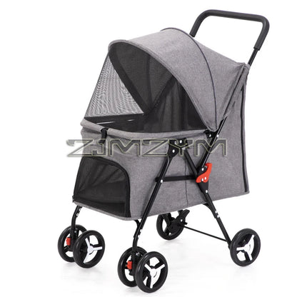 Portable Pet Stroller Dogs Cats Carrier Small Pet Stroller Foldable Suitable Outdoor Travel Dog Cat Supplies