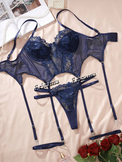 Sexy Set Womens Underwear Exotic Emotional Bra Set Embroidered Print Brassiere Lingerie Set Women's Set Push Up Thin Bralette