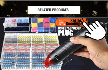 300W Electrical Mini Heat Gun Handheld Hot Air Gun with 300PCS Heat Shrink Butt for DIY Craft Embossing Shrink Wrapping PVC