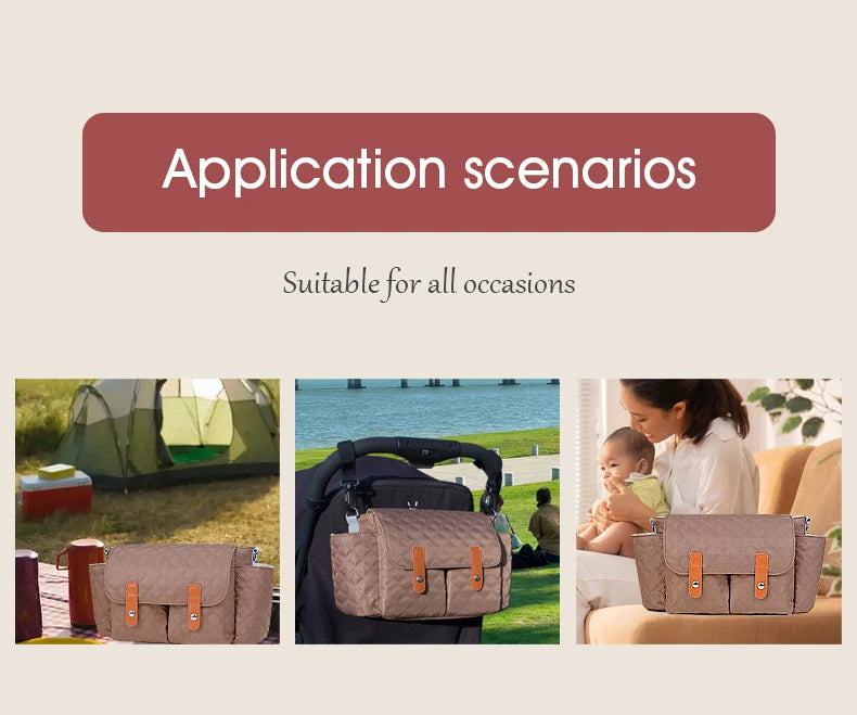 Stroller Organizer Bags Magnetic Buckle Mummy Travel Hanging Bag Bottle Holder Pram Diaper Bags Baby Stroller Accessories