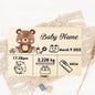Custom Baby Wooden Memory Box Newbron Shower Gift Personalized Infant  Keepsake Box Baby Birth Stats Box Umbilical Cord Box