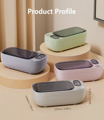 Lenovo Ultrasonic Cleaner Portable Household Dual-Tank Mini Sonic Cleaning Machine for Eyeglasses Dentures, Retainer, Jewelry