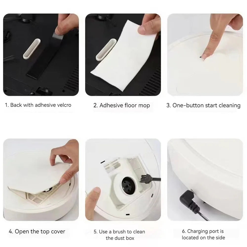 3 In 1 Smart Sweeping Robot Multi-Purpose Intelligent Wiping Floor Robot Rechargeable Automatic Cleaning Machine for Dust Remove