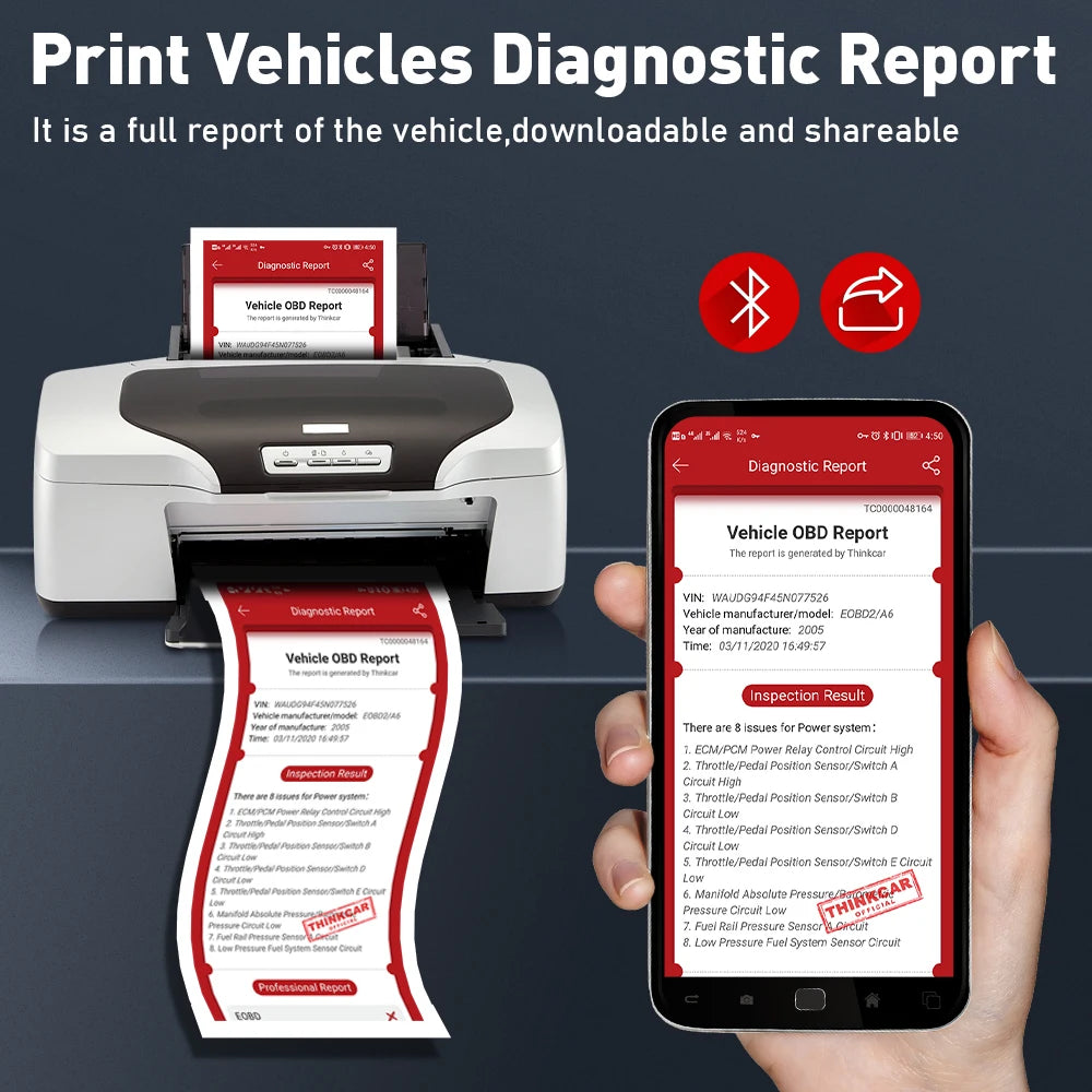 THINKCAR Thinkdiag 2 OBD2 scanner with CANFD support, all systems diagnostics tools with 15 reset functions, two-way scanning, ECU coding.