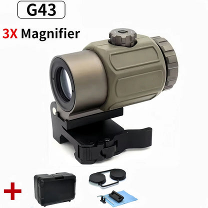 Tactical  G33 G43 G45 Sight Fixed 3X 5X Magnifier Scope with Quick Disassembly and Flipping for Airsoft Hunting Collimator