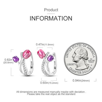 925 Sterling Silver Earrings Jewelry Hoop Flower Ear Studs Campanula Sparkling Pave Earring Wedding Gift For Women Anniversary