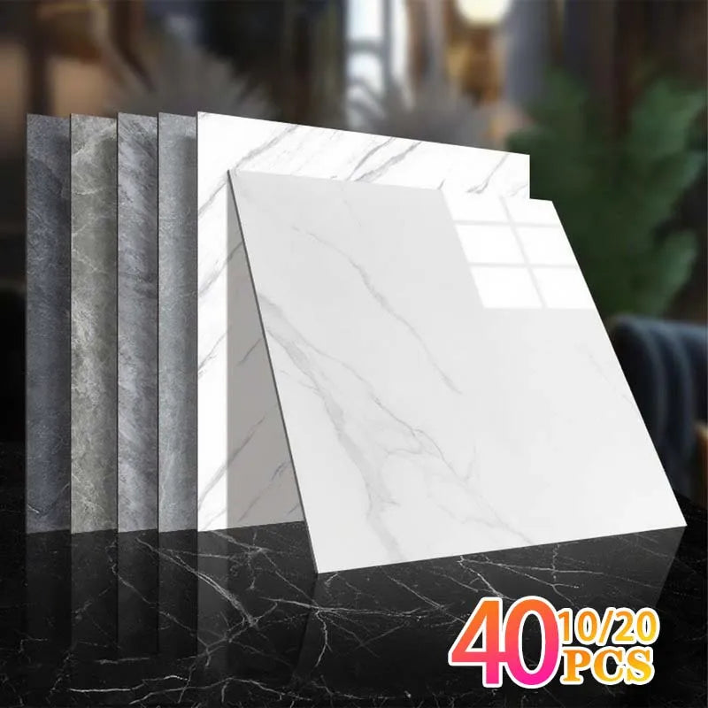 10/20/40PCS 30x30cm Self Adhesive Wallpaper Waterproof Tile Stickers FloorSticker for Kitchen Bathroom Ins Style Home Decor