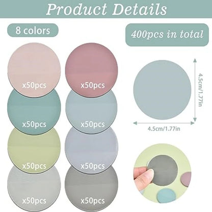 400pcs Morandi Sticky Notes, Clear Waterproof Round Translucent Sticky Labels, Sticky Tabs for Annotating Books