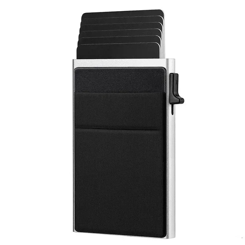 Unisex Anti Rfid Blocking Protected ID Credit Magic Card Holder Men Thin Slim Minimalist Smart Wallets Metal ID Cardholer Case