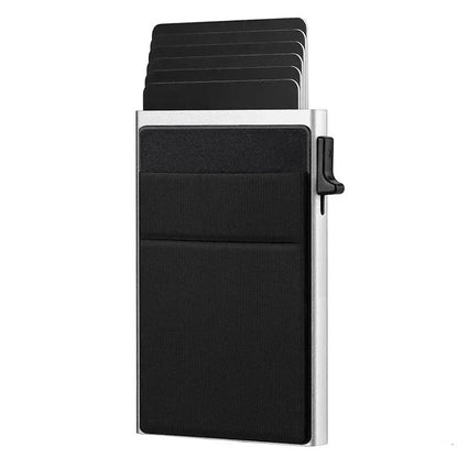 Unisex Anti Rfid Blocking Protected ID Credit Magic Card Holder Men Thin Slim Minimalist Smart Wallets Metal ID Cardholer Case