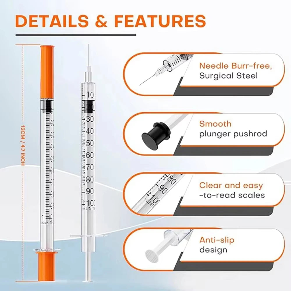 Individually Wrapped Manual Push Veterinary Plastic Syringes With Needles Disposable Style For Lab Pets Pigs And  Farm Livestock