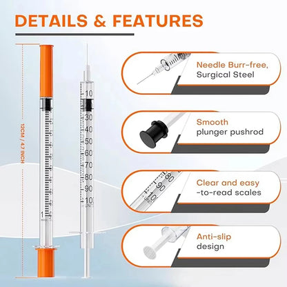 Individually Wrapped Manual Push Veterinary Plastic Syringes With Needles Disposable Style For Lab Pets Pigs And  Farm Livestock