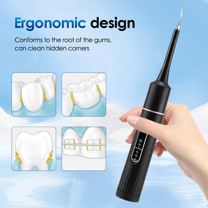 Electric Teeth Cleaner 6-gear Modes Portable Toothbrush Tartar Remover High Frequency Vibration Tartar Cleaning Whitening Teeth