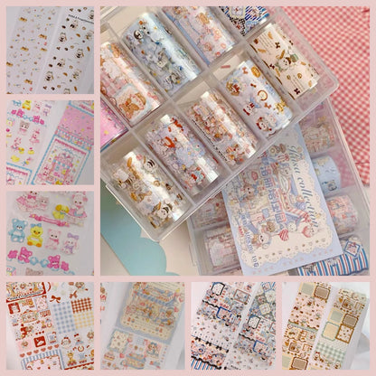 10Rolls Plaid Thousand-Bird Bow  Stars Nail Foils Transfer Paper  Nail Art Stickers  Manicure Set Decal  Nails Decoration