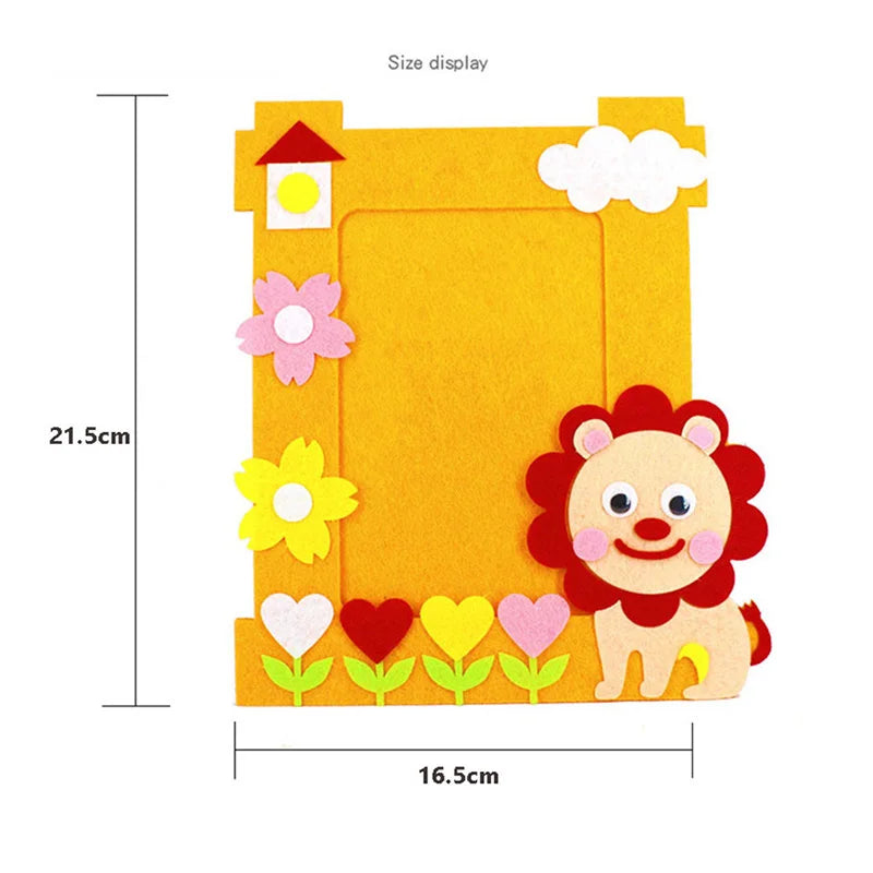 3Pcs/set DIY Cartoon Animal 6 Inch Photo Frame Children Handmade Craft Art Toys for Kids Girl Home Decor Kindergarten Applique