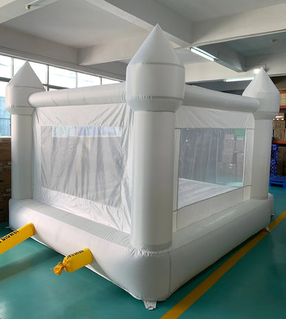 4*3*2.6M White Bounce House For Kids Bouncy House White For Children Inflatable Jumping Castle With Blower Slide 5-8 Kids