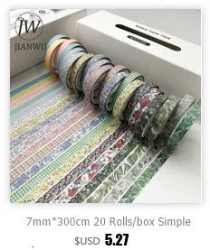 JIANWU 8pcs/set Retro Solid Color Basic Decoration Washi Tape Set DIY Scrapbook Cute Sticker Kawaii Masking Tape School Supplies