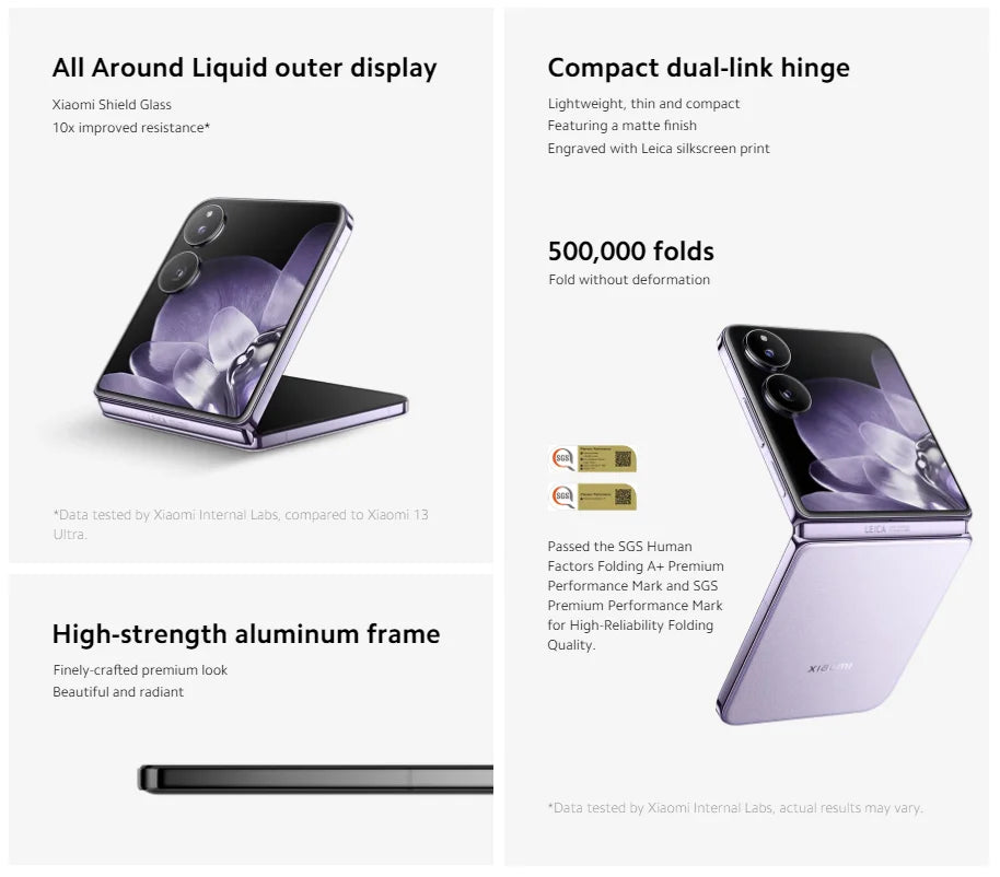 Global Version Xiaomi MIX Flip Dragon 8 Gen 3 device photo Leica 50MP Hyper charger screen "6,86Hz 67 W 12 Go
