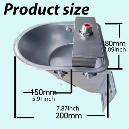 Stainless Steel Automatic Waterer Bowl for Sheep Cattle Horses Goats Dog Drinking Fountain Farm Animal Supply