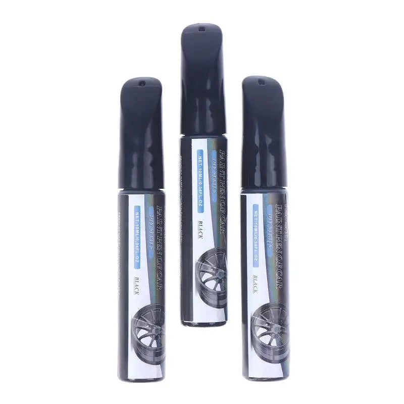 3Pcs/Black Wheel Scratch Repair Paint Marker Touch Up Pen for Car Alloy Rims Metal Surface Chip Mark Cleaner Tool