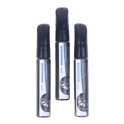 3Pcs/Black Wheel Scratch Repair Paint Marker Touch Up Pen for Car Alloy Rims Metal Surface Chip Mark Cleaner Tool