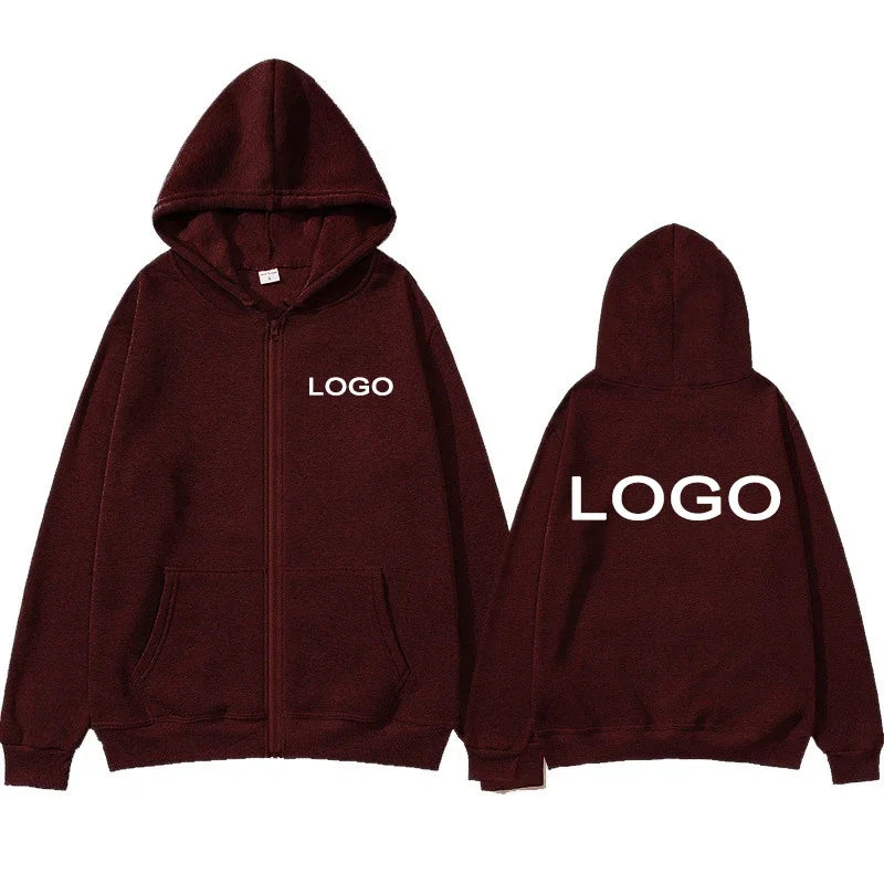 Customized Printed Zipper Hoodies Men Fashion Long Sleeve Zipper Up Sweatshirts Women Casual Personality Hoody Pullover Sudadera