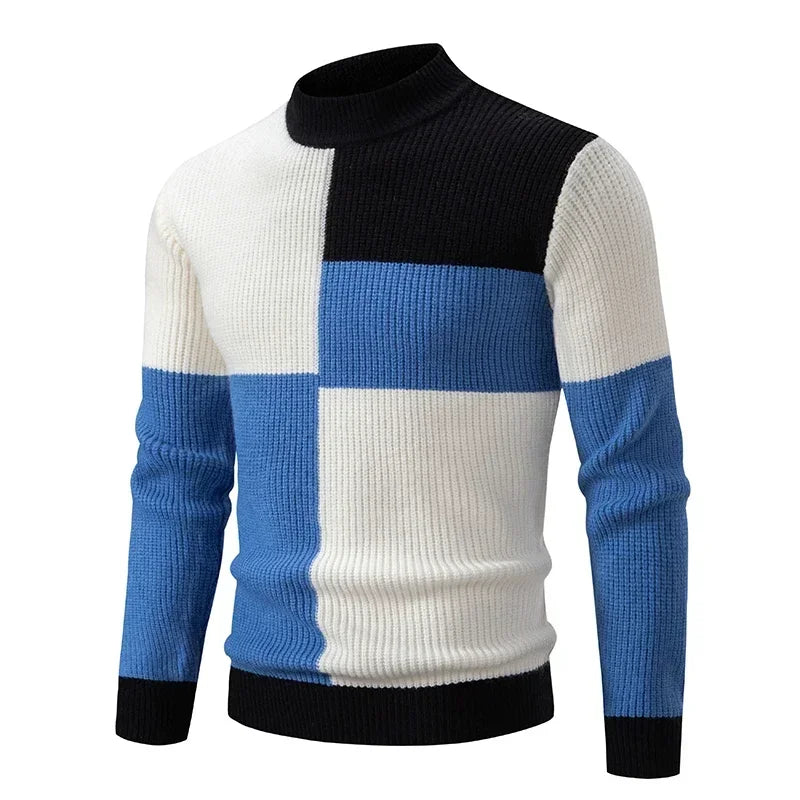 New Autumn and Winter Casual Warm Neck Sweater Knit Pullover Tops  Man Clothes