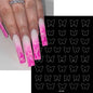 24-Design Airbrush Stencil Nail Stickers 1Pcs Butterfly/Heart/French Line Nail Decal Adhesived DIY Nail Template Airbrush Slider