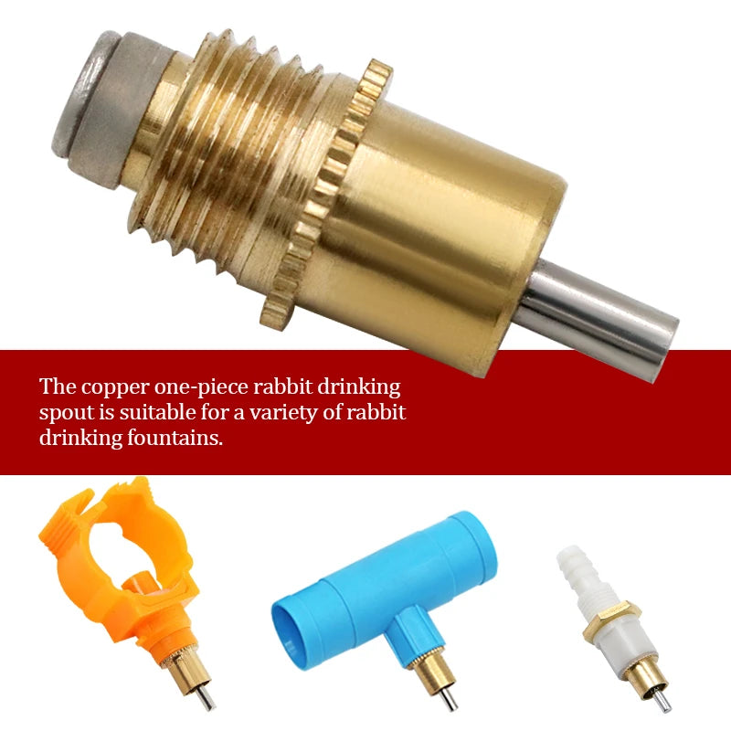 20Pcs Rabbit Water Nipple Chicken Quail Birds Copper Drinker Nipples Rabbit Drinking Water Accessories Equipment