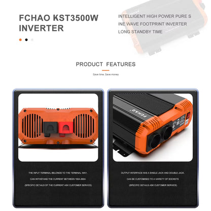 Current Converter for car FCHAO 3000W/3500W 48V V V V/230V 50Hz to pure slinusoidal wave with LCD and remote control screen for camper