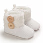2022 Baby Autumn Winter Boots Baby Girl Boys Winter Warm Shoes Solid Fashion Toddler Fuzzy Balls First Walkers Kid Shoes 0-18M
