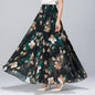 PTKPCC New Chiffon Floral Maxi Summer Skirt Women Long High Waist Holiday Dance Skirt Elegant Beach Boho Hot Sale  Skirts