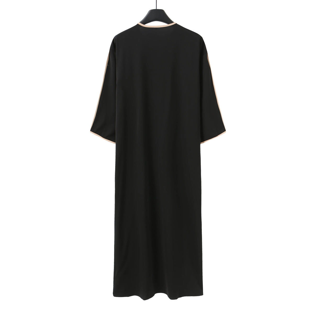 Summer 2025 Kaftan Muslim Men's Short Sleeve Embroidered Loose Casual Robe Breathable Islamic Abaya for Men