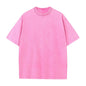 Cotton Short Sleeved T-shirt Summer Round Neck Loose and Base Shirt for Men Women Basic Tee