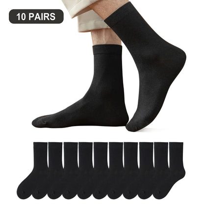 10 Pairs/Lot New Men's Cotton Socks New Styles Black Business Men Socks Soft Breathable Autumn Spring for Male White