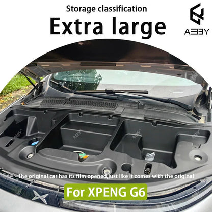 Car Front trunk storage box For Xpeng G6 2023-2026 Large-Capacity Motivation cabin Storage Box Modification Auto Accessories